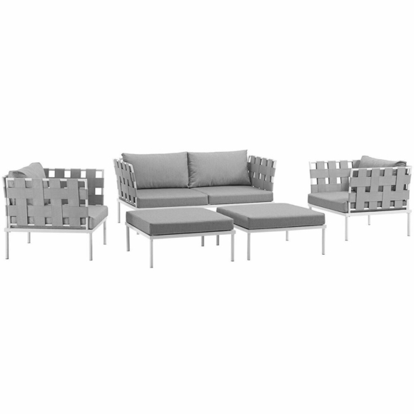 Harmony 5 Piece Outdoor Patio Aluminum Sectional Sofa Set MID-2621