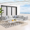 Harmony 6-Piece Sunbrella&reg; Outdoor Patio Aluminum Sectional Sofa Set in Gray Gray