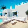 Harmony 8 Piece Outdoor Patio Aluminum Sectional Sofa Set in White White
