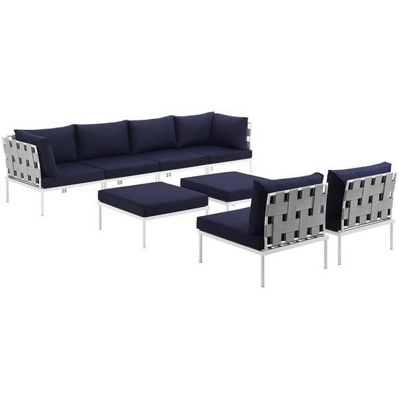 Harmony 8 Piece Outdoor Patio Aluminum Sectional Sofa Set MID-2624