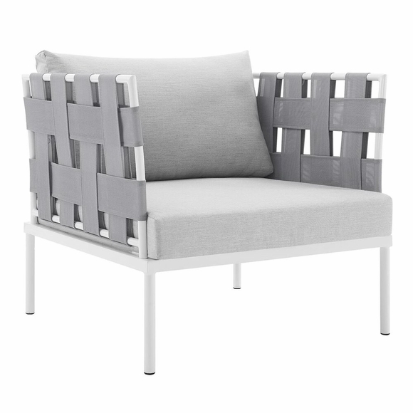 Harmony Sunbrella&reg; Outdoor Patio Aluminum Armchair in Gray Gray