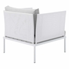 Harmony Sunbrella&reg; Outdoor Patio Aluminum Armchair in White Gray