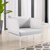 Harmony Sunbrella&reg; Outdoor Patio Aluminum Armchair in White Gray