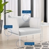 Harmony Sunbrella&reg; Outdoor Patio Aluminum Armchair in White Gray
