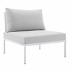 Harmony Sunbrella&reg; Outdoor Patio Aluminum Armless Chair in White Gray