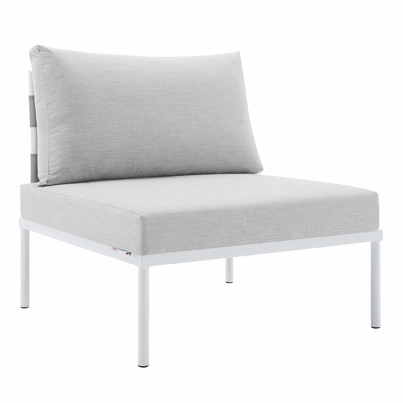 Harmony Sunbrella&reg; Outdoor Patio Aluminum Armless Chair in Gray Gray