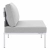 Harmony Sunbrella&reg; Outdoor Patio Aluminum Armless Chair in Gray Gray