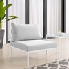 Harmony Sunbrella&reg; Outdoor Patio Aluminum Armless Chair in Gray Gray