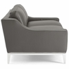 Harness Stainless Steel Base Leather Loveseat & Armchair Set in Gray
