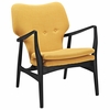 Heed Upholstered Fabric Lounge Chair in Black Yellow