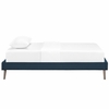 Helen Fabric Twin Bed Frame with Round Splayed Legs in Azure