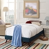 Helen Fabric Twin Bed Frame with Round Splayed Legs in Azure