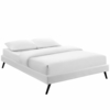 Helen Vinyl Queen Bed Frame with Round Splayed Legs in White