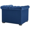 Heritage Upholstered Velvet Armchair in Midnight Blue