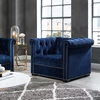 Heritage Upholstered Velvet Armchair in Midnight Blue