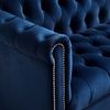 Heritage Upholstered Velvet Armchair in Midnight Blue