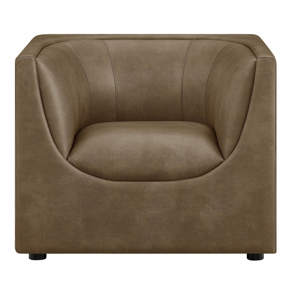 Hilda Curved Back Vegan Leather Armchair