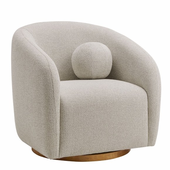 Holland Swivel Chenille Fabric Armchair