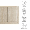 Hollis 59" Travertine Sideboard in Travertine