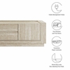 Hollis 59" Travertine TV Stand in Travertine