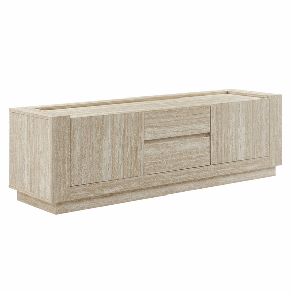 Hollis 59" Travertine TV Stand in Travertine