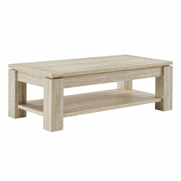 Hollis Travertine Coffee Table in Travertine