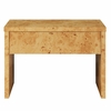 Hudson 1-Drawer Burl Wood Nightstand in Natural