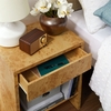 Hudson 1-Drawer Burl Wood Nightstand With Shelf in Natural