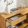 Hudson 2-Drawer Burl Wood Console Table in Natural