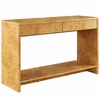 Hudson 2-Drawer Burl Wood Console Table in Natural