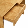 Hudson 2-Drawer Burl Wood Desk in Natural