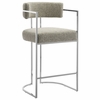 Huron Curved Back Fabric and Metal Counter Stool