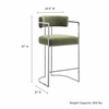 Huron Curved Back Fabric and Metal Counter Stool