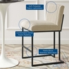 Indulge Channel Tufted Fabric Counter Stools Set of 2 in Beige