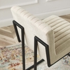Indulge Channel Tufted Fabric Counter Stools - Set of 2 in Beige