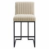 Indulge Channel Tufted Fabric Counter Stools Set of 2 in Beige