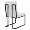 Indulge Channel Tufted Fabric Dining Chair in White
