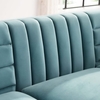 Ingenuity Channel Tufted Performance Velvet Sofa in Light Blue