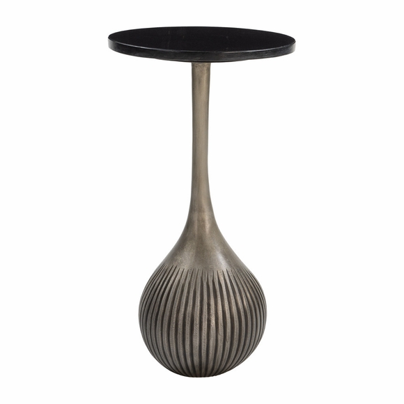 Ionis Accent Table in Black & Antique Silver