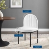 Isla Channel Tufted Upholstered Fabric Dining Side Chair in Black White