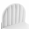 Isla Channel Tufted Upholstered Fabric Dining Side Chair in Black White