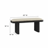 Iver 43" Upholstered Wood Accent Bench in Black Flax