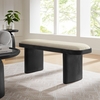 Iver 43" Upholstered Wood Accent Bench in Black Flax