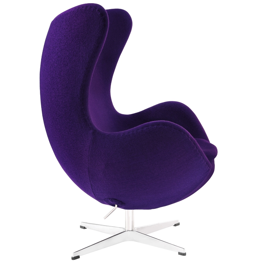 Jacobsen Style Egg Chair Wool Purple