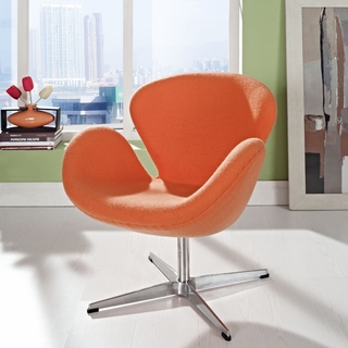 1人掛けソファ yuki SWAN CHAIR ORANGE 1人掛けソファ yuki SWAN CHAIR ORANGE Modern-Velvet-Accent-Chair-