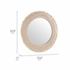 Jade Round Rattan Macrame Wall Mirror in Natural