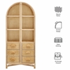 Jane 71 Inch Tall Arched Natural Rattan Bookshelf