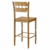 Jax Oak Wood Bar Stool With Wavy Razor Back