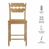 Jax Oak Wood Counter Stool With Wavy Razor Back