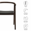 Jax Oak Wood Dining Chair With Wavy Razor Back